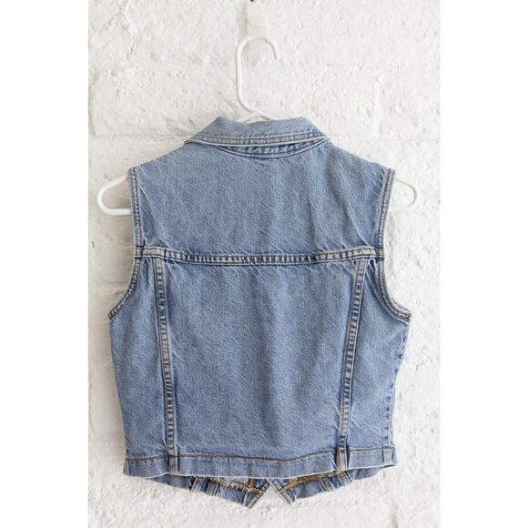 Vintage BONGO Denim Vest Women’s Medium Made in USA Button Front Jean Jacket - Picture 7 of 8